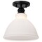 Nuvo Russel - 10 Inch Semi Flush Mount - Matte Black with Satin White Glass 60/8025 - alternate 8